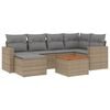 vidaXL 7-delige Loungeset met kussens poly rattan gemengd beige