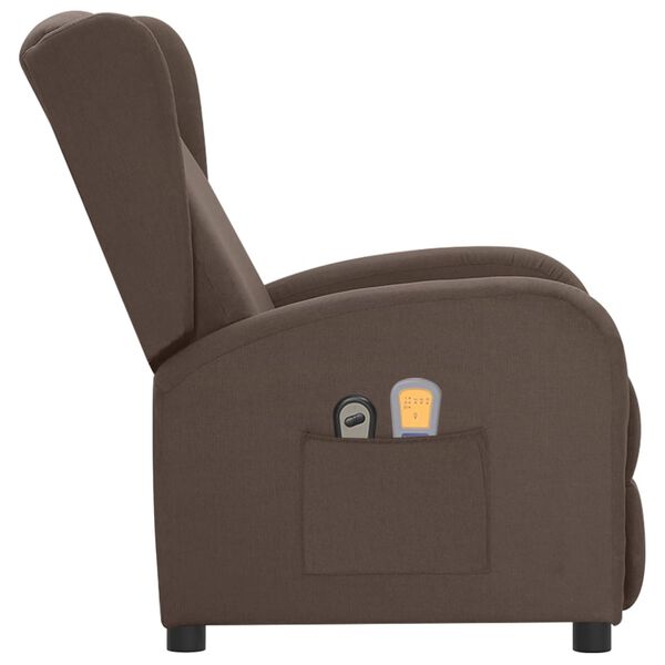 vidaXL Massagestoel elektrisch stof taupe