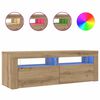 vidaXL Tv-meubel met LED 120x35x40 cm bewerkt hout artisanaal eiken