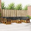 vidaXL Sofa-Sets 11 pcs Natuurlijk en Antraciet Massief Acaciahout