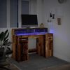 vidaXL Bureau met LED-verlichting 120x55x91 cm bewerkt hout oud hout