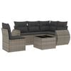 vidaXL 6-delige Loungeset met kussens poly rattan grijs