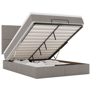 vidaXL Ottoman bed met matras en LED's 140x200cm stof taupe