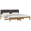 vidaXL Bedframe met gestoffeerd hoofdbord Naturel en donkergrijs