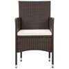 vidaXL 4-delige Loungeset met kussens poly rattan bruin
