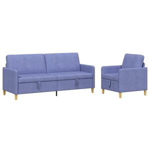 vidaXL Bankenset met opbergruimte 2 st Jeans Blauw Polyester