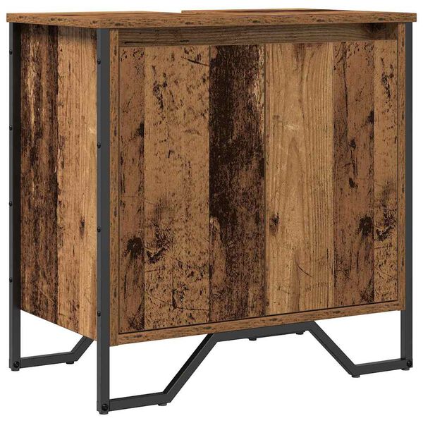 vidaXL Badkamertenk te kast Oud Hout 60 x 35 x 60 cm Bewerkt hout