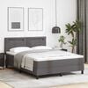 vidaXL Boxspringbed met matras Grijs 160 x 200 cm Kunstleer
