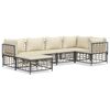vidaXL 6-delige Loungeset met kussens poly rattan antracietkleurig