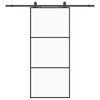 vidaXL Schuifdeur met beslagset 90x205 cm ESG glas zwart