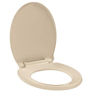vidaXL Toiletbril soft-close ovaal beige