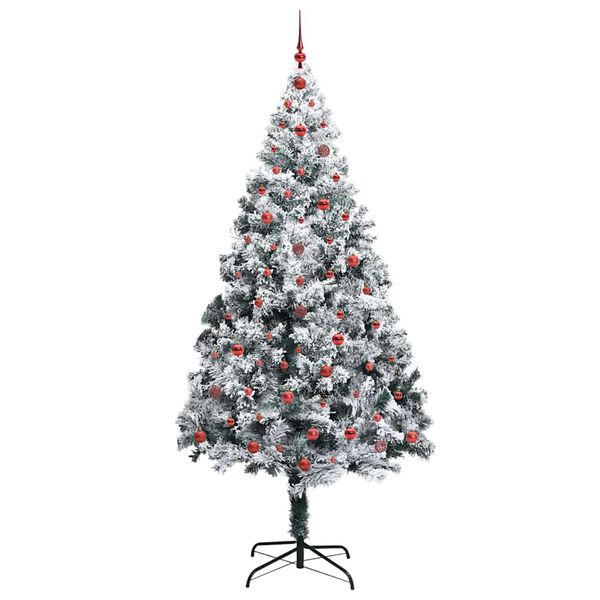 vidaXL Kunstkerstboom met 300 LED Wit 240 cm PVC en Staal en Kunststof