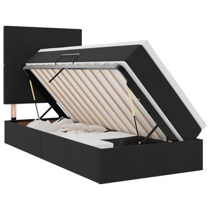 vidaXL Opbergbed met LED met matras met LED Zwart 100 x 200 cm Fluweel