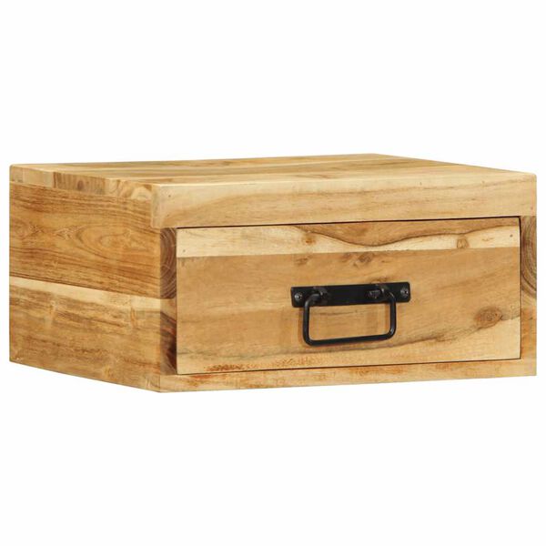 vidaXL Nachtkastjes 2 st wandgemonteerd massief acaciahout