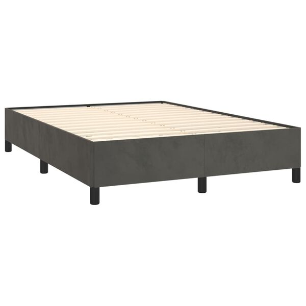 vidaXL Bedframe zonder matras 140x200 cm fluweel donkergrijs