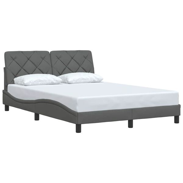 vidaXL Bedframe zonder matras 120x200 cm stof donkergrijs