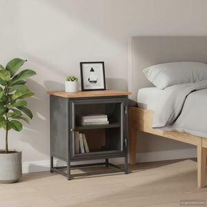vidaXL Nachtkastje 40x30x50 cm massief acaciahout grijs
