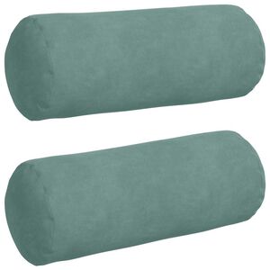 vidaXL Bolster Kussens 2 stuks Zeegroen &Oslash; 15 x 40 cm Cordstof