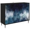 vidaXL Dressoir RAALTE Zwart eiken 102 x 33 x 76 cm Bewerkt hout