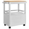 vidaXL Keuken Trolley FLORO Wit 72,5 x 45 x 80 cm Massief Vurenhout