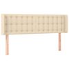 vidaXL Hoofdbord met randen 147x16x78/88 cm stof crèmekleurig