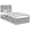 vidaXL Bedframe met lade Grijs Sonoma 90 x 190 cm Ingenieurshout