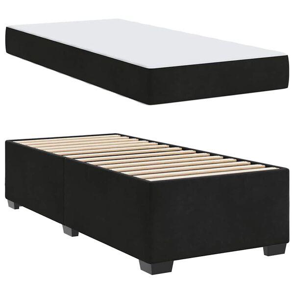 vidaXL Bedframe met matras Zwart 100 x 200 cm Stof