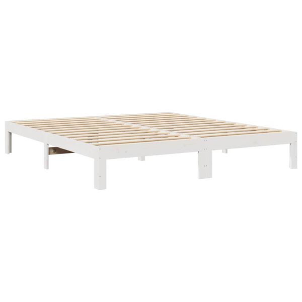 vidaXL Bedframe zonder matras massief grenenhout wit 160x200 cm