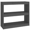 vidaXL Boekenkast/kamerscherm 80x30x71,5 cm massief grenenhout grijs