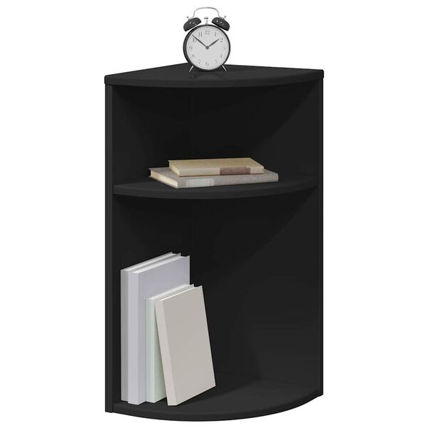 vidaXL Bijzettafel Zwart 29,6 x 29,6 x 60 cm Bewerkt hout