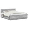 vidaXL Bedframe met hoofdeinde Grijs sonoma 200 x 200 cm Bewerkt hout