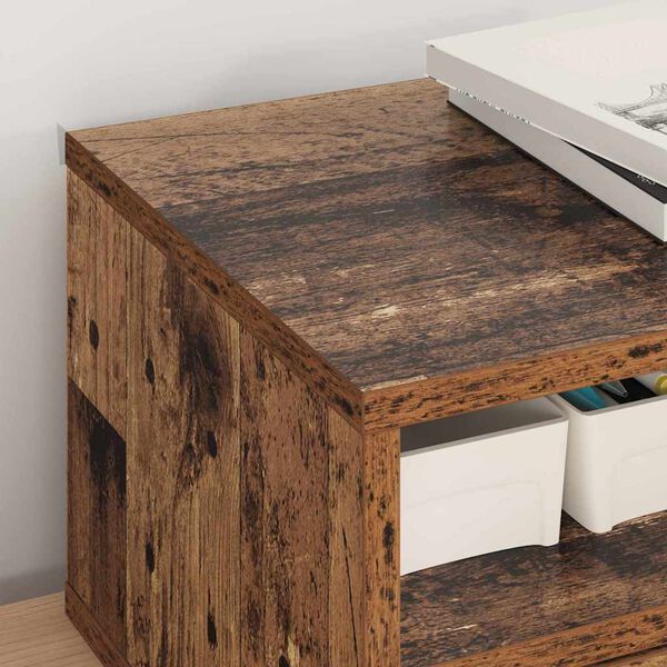 vidaXL Printerstand met lade Oud Hout 40 x 32 x 24 cm Bewerkt hout