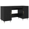 vidaXL Bureau Zwart eiken Bewerkt hout 140 x 50 x 75 cm
