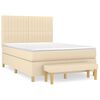 vidaXL Boxspring met matras stof cr&egrave;mekleurig 140x190 cm