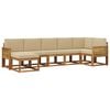 vidaXL Buiten bankenset met kussen 7 pcs Natuurlijk en Beige Polyester