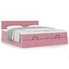 vidaXL Ottoman bed met matrassen 180x200cm fluweel roze