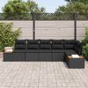vidaXL Tuinbankenset met kussen met opslag 6 pcs Zwart Polyrattan
