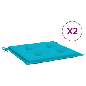 vidaXL Tuinstoelkussens 2 st 40x40x4 cm stof turquoise