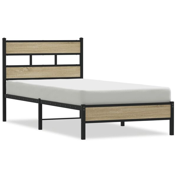 vidaXL Bedframe zonder matras hout sonoma eikenkleurig 100x200 cm