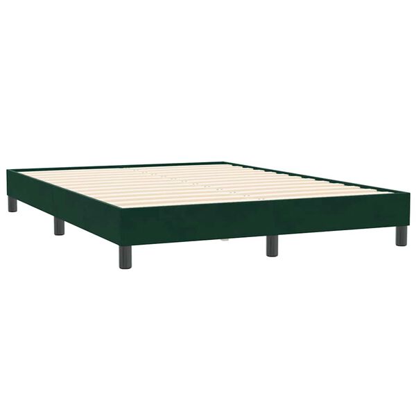 vidaXL Bedframe zonder matras 160x210 cm fluweel donkergroen