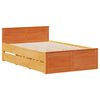 vidaXL Bedframe zonder matras met hoofdbord hout wasbruin 135x190 cm