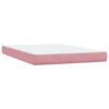 vidaXL Boxspring met matras en LED fluweel roze 160x220 cm