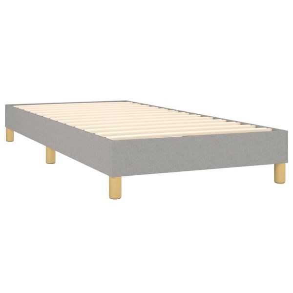 vidaXL Boxspring met matras stof lichtgrijs 100x200 cm