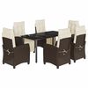 vidaXL 7-delige Tuinset met kussens poly rattan bruin