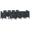 vidaXL Tuin Eetset 11 pcs Antraciet Polypropyleen