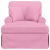 vidaXL Chaise Lounge met Rok met kussen Roze 91 x 157 x 91 cm Stof