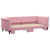 vidaXL Slaapbank met onderschuifbed 80x200 cm fluweel roze