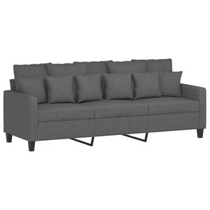 vidaXL Driezitsbank 180 cm stof donkergrijs