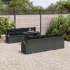 vidaXL Tuin Sofa Set met kussen met opslag 9 pcs Zwart Poly Rattan