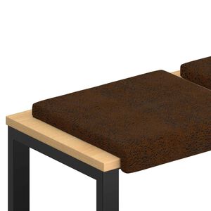 vidaXL Bankkussen 2 st Faux Su&egrave;de Stof Bruin Diepte 35 cm